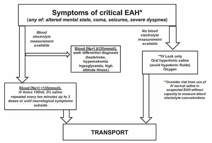 Figure 2: Algorithm for exercise-associated hyponatremia (EAH) field management